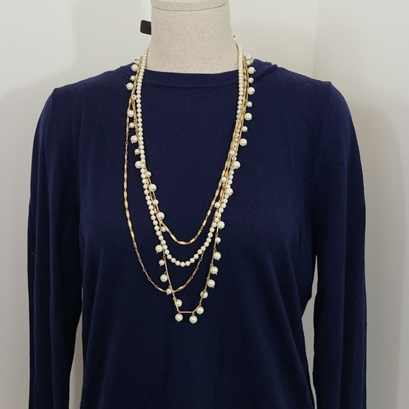 JCrew multi layered pearl necklace